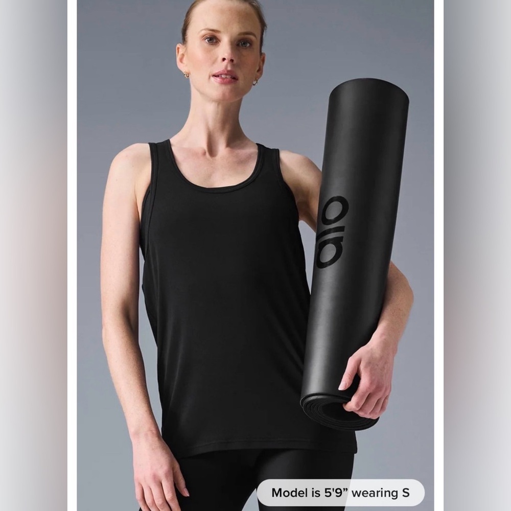 Women's Black Athletic Tank top Alo every day modal